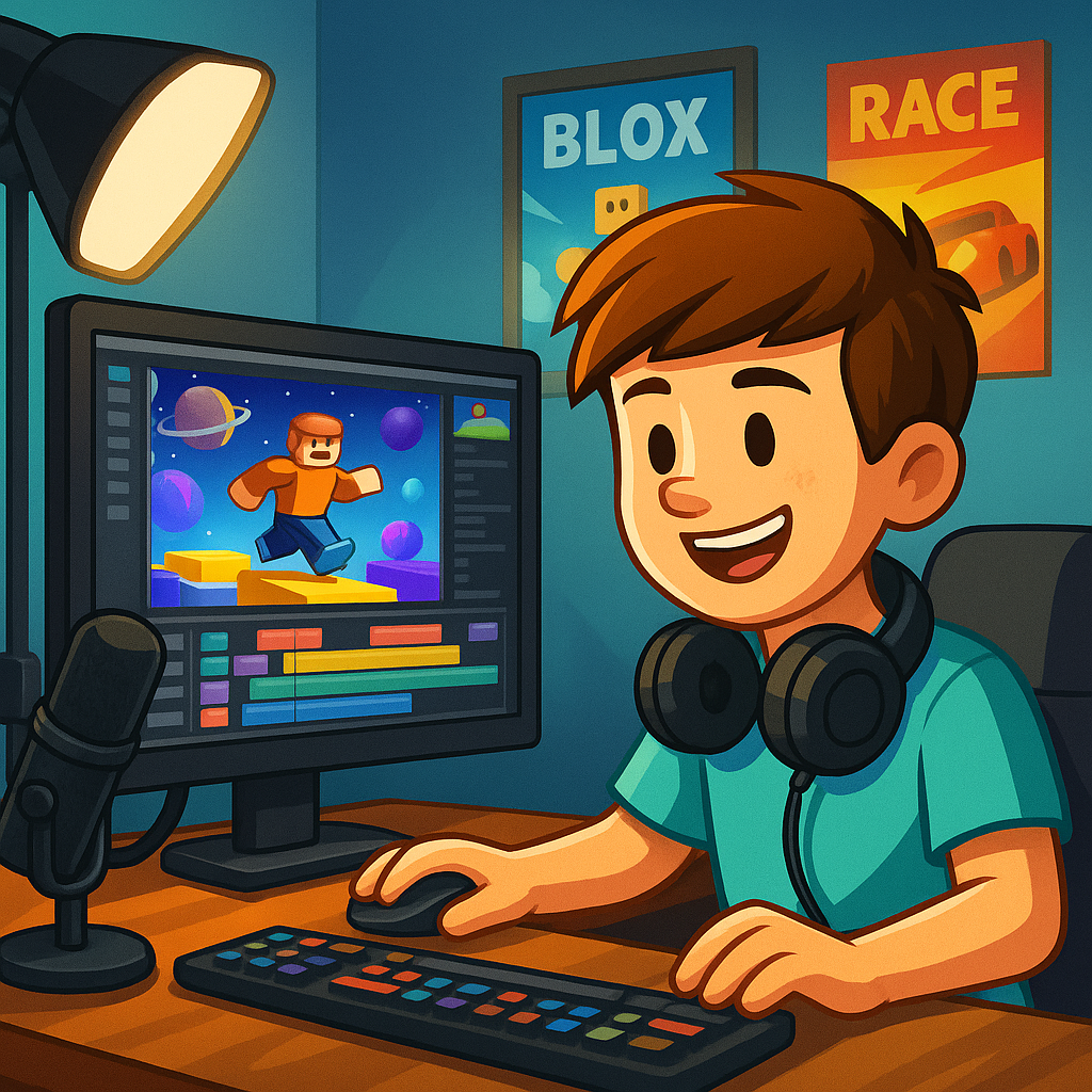 Child creating a promotional video